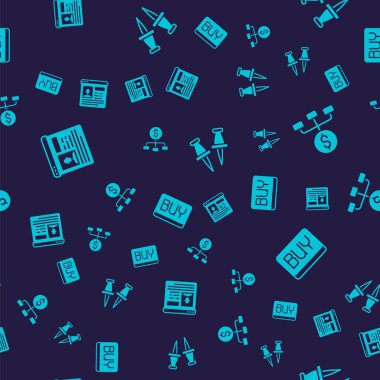 Özgeçmiş, dolar ile hiyerarşi, iğne ve satın alma düğmesini kusursuz desen üzerine ayarla. Vektör