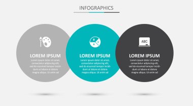 Pasta grafiği bilgisini ayarla, palet ve kiremitli boya fırçası. Ticari bilgi şablonu. Vektör