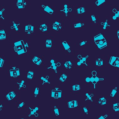 Çevrimiçi yemek siparişi ver, Soda kutusu, dondurma ve köfteler ahşap çubukta, dikişsiz kalıpta. Vektör