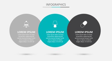 Masa lambası, zil ve uyku hapı ayarla. Ticari bilgi şablonu. Vektör