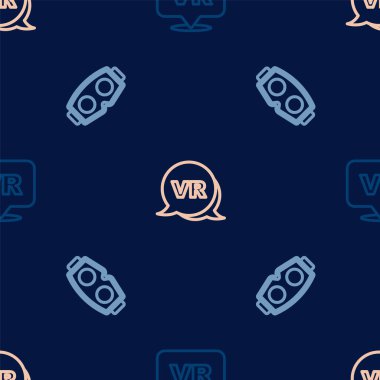 Sanal gerçekliği, gözlükleri ve kusursuz deseni ayarla. Vektör