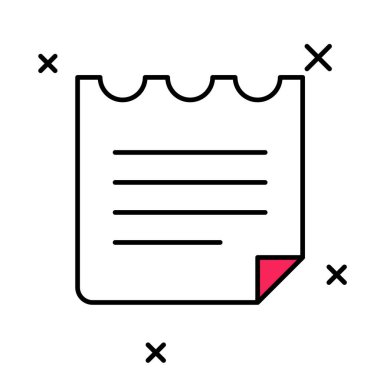 Doldurulmuş Not Defteri simgesi beyaz arkaplanda izole edildi. Spiral not defteri simgesi. Okul defteri. Yazı tahtası. Okul günlüğü. Vektör