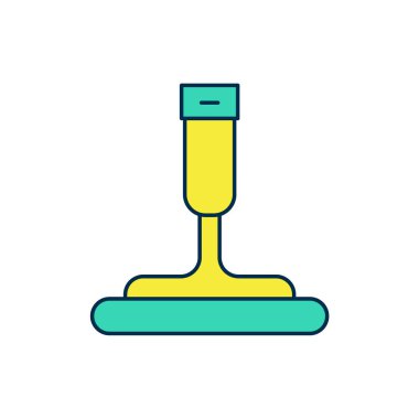 Beyaz arkaplanda izole edilmiş pencere simgesi için kauçuk temizleme servisiyle doldurulmuş. Silecek, kazıyıcı, silecek. Vektör