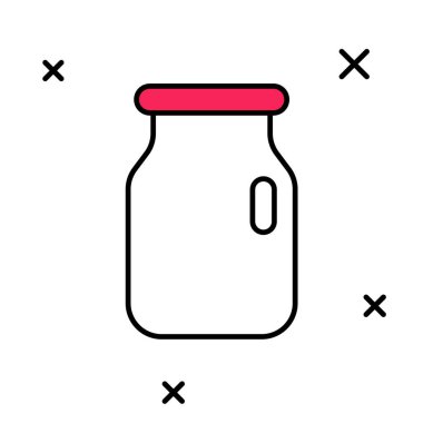 Beyaz arka planda izole edilmiş, kapaklı tornavida dolu cam kavanoz. Vektör