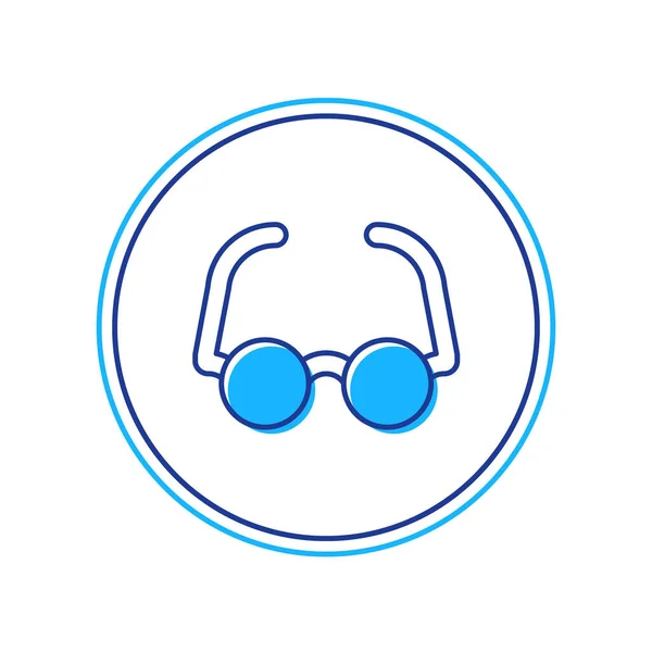 Esquema relleno Icono de gafas aislado sobre fondo blanco. Símbolo de marco de gafas. Vector — Vector de stock
