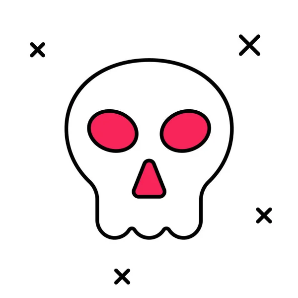 Filled outline Skull icon isolated on white background. Happy Halloween party. Vector — Stock Vector