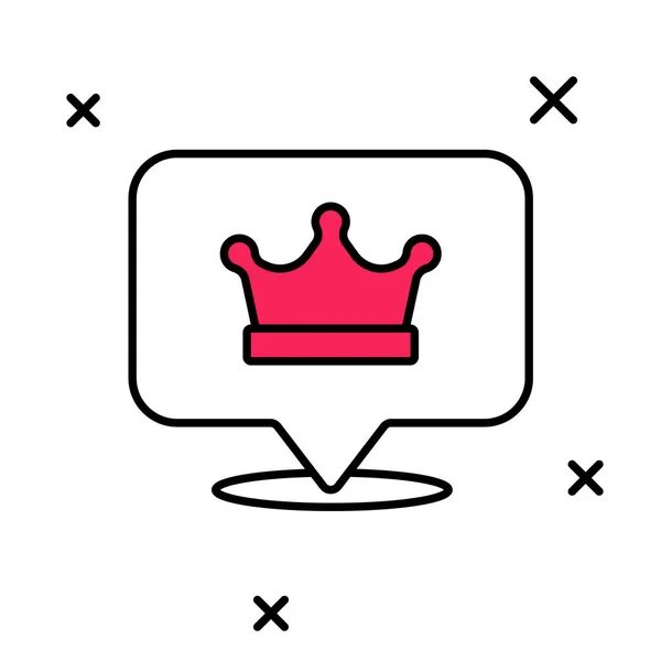 Kitöltött vázlat King Crown ikon elszigetelt fehér háttér. Vektor — Stock Vector