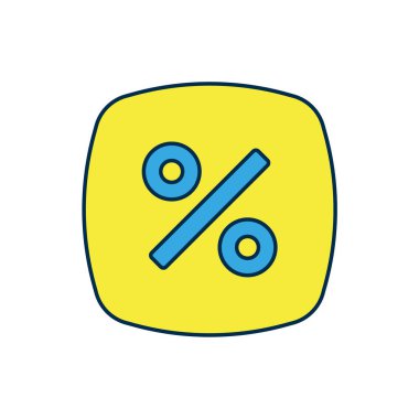 Doldurulmuş İndirim yüzde etiketi simgesi beyaz arkaplanda izole edildi. Etiket alışverişi. Özel teklif işareti. İndirim kuponları sembolü. Vektör