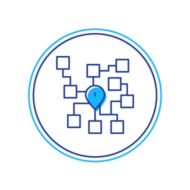 Doldurulmuş Nöral Ağ simgesi beyaz arkaplanda izole edildi. Yapay zeka yapay zekası. Vektör