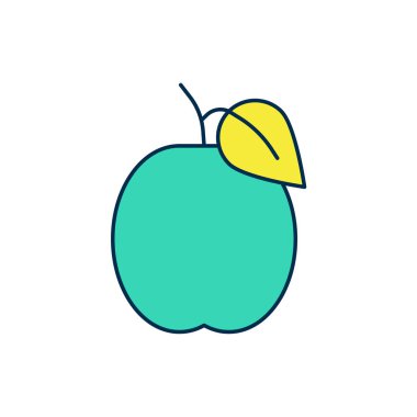 Beyaz arkaplanda izole edilmiş ana hatlı erik meyvesi simgesi. Vektör