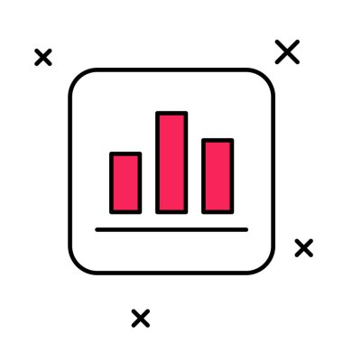 Doldurulmuş ana hatlı turta grafiği bilgi simgesi beyaz arkaplanda izole edildi. Diyagram çizelgesi. Vektör