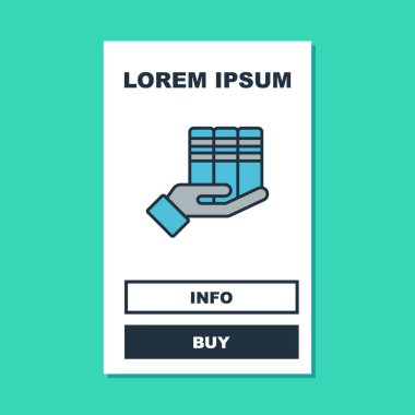 Doldurulmuş Kitap bağış simgesi turkuaz arka planda izole edildi. Vektör