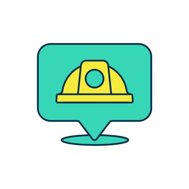 Taslak çizili İşçi Kaskı simgesi beyaz arkaplanda izole edildi. Vektör