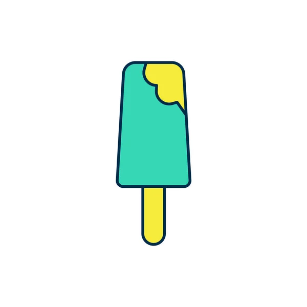 Esquema relleno Icono de helado aislado sobre fondo blanco. Dulce símbolo. Vector — Archivo Imágenes Vectoriales