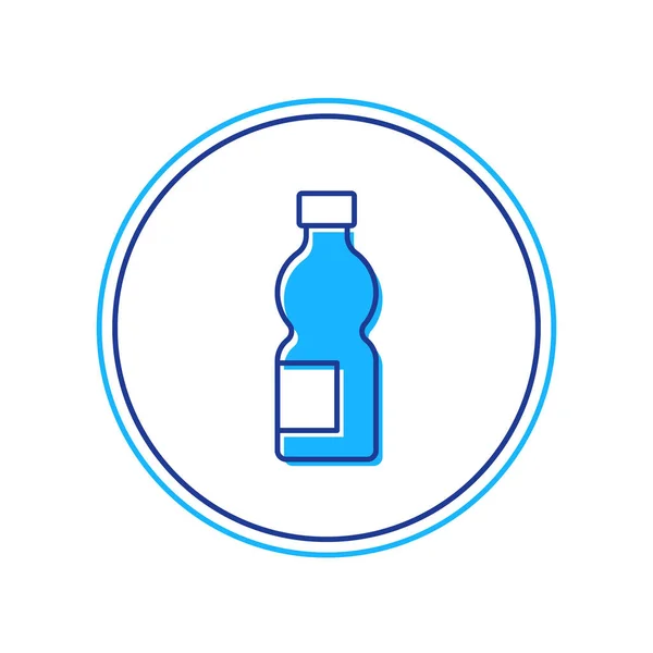 充填概要白地に分離された水のアイコンのボトル。ソーダアクアドリンクの看板。ベクトル — ストックベクタ