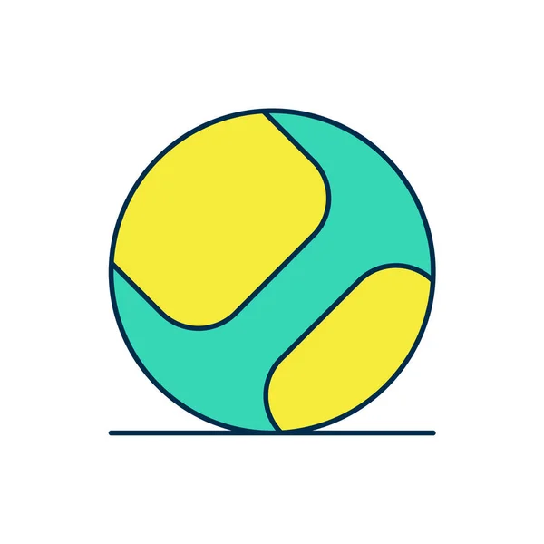 Заполненный очертания Бейсбольный мяч значок изолирован на белом фоне. Вектор — стоковый вектор