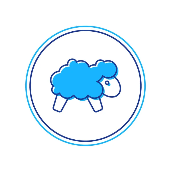 Contour rempli icône mouton isolé sur fond blanc. Compter les moutons pour s'endormir. Vecteur — Image vectorielle