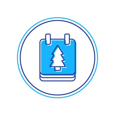 Doldurulmuş Noel takvimi simgesi beyaz arkaplanda izole edildi. Olay hatırlatma sembolü. Mutlu Noeller ve mutlu yıllar. Vektör