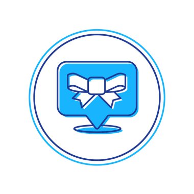 Hediye yayı simgesi beyaz arkaplanda izole edildi. Vektör