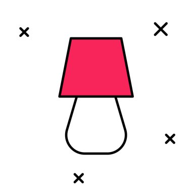 Doldurulmuş masa lambası simgesi beyaz arkaplanda izole edildi. Vektör