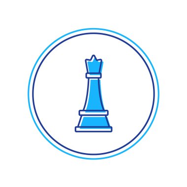 Doldurulmuş satranç simgesi beyaz arkaplanda izole edildi. İş stratejisi. Oyun, yönetim, finans. Vektör