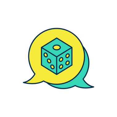 Doldurulmuş oyun zar simgesi beyaz arkaplanda izole edildi. Kumarhane kumarı. Vektör