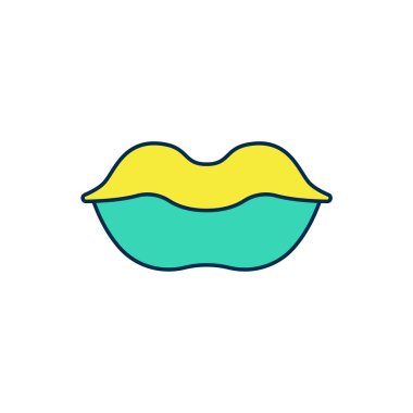 Beyaz arka planda izole edilmiş gülen dudaklar simgesi. Gülümse. Vektör