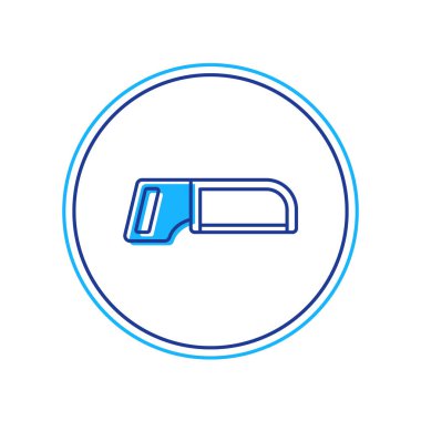 Doldurulmuş Demir Testere simgesi beyaz arkaplanda izole edildi. Tahta ve metal testeresi. Vektör