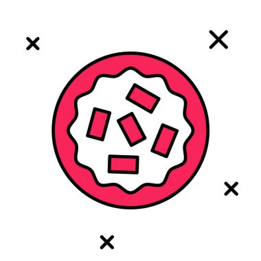 Beyaz arka planda izole edilmiş ev yapımı turta ikonu. Vektör