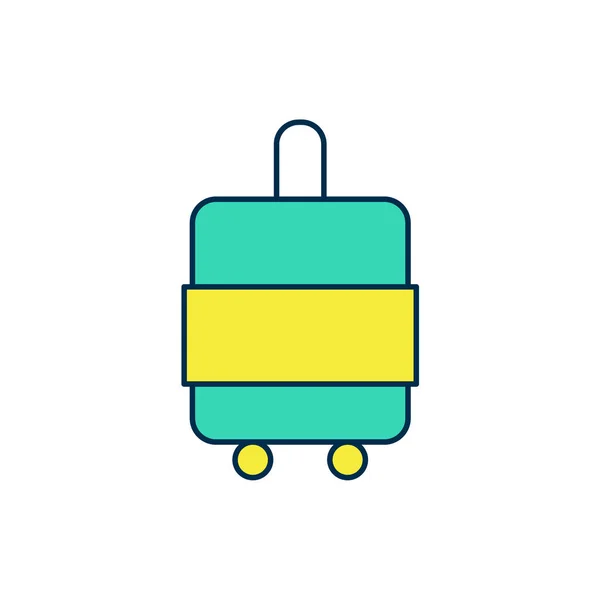 Contour rempli Valise pour icône de voyage isolée sur fond blanc. Panneau des bagages de voyage. Icône bagages de voyage. Vecteur — Image vectorielle