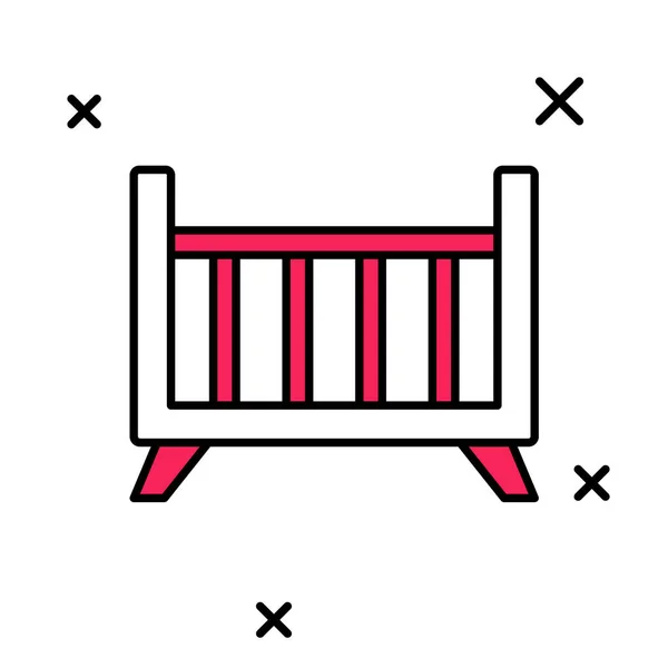 Vyplněný obrys Dětská postýlka kolébka ikona izolované na bílém pozadí. Vektor — Stockový vektor