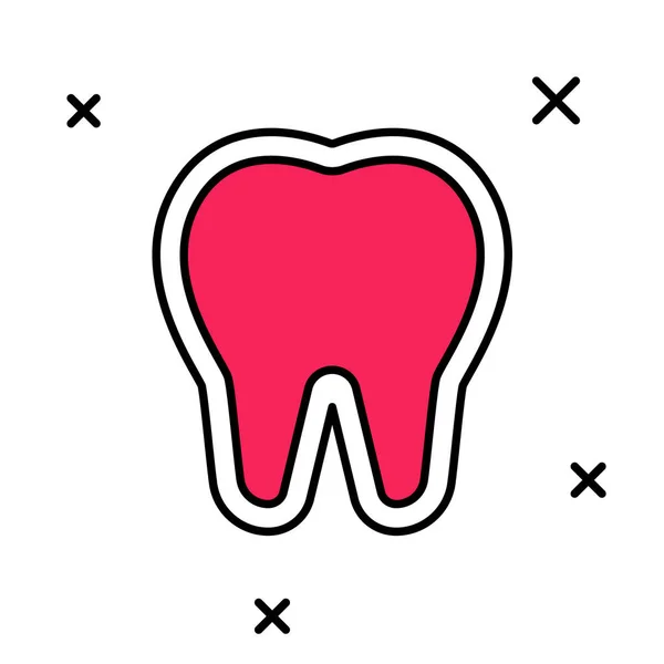 필터링된 윤곽 Tooth 아이콘은 흰색 배경에서 분리되었다. 치아 표시기는 치과 병원이나 치과 센터, 치약 패키지를 상징한다. Vector — 스톡 벡터