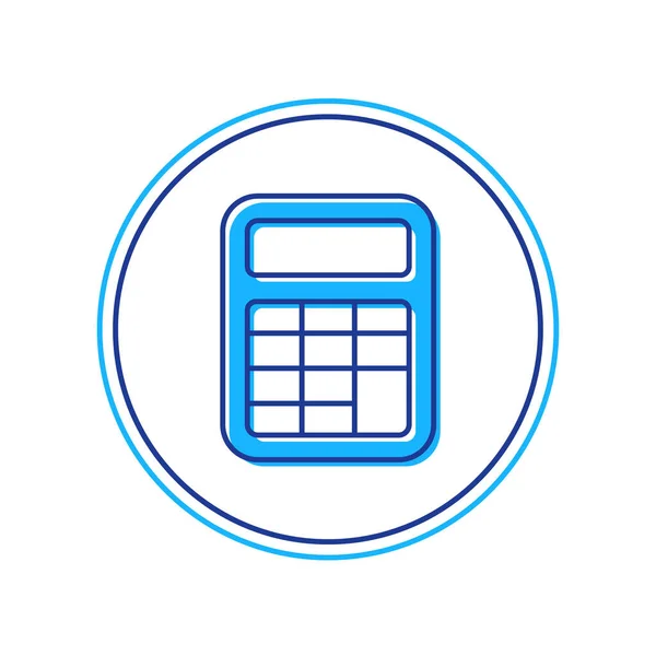 Wypełniony zarys Kalkulator ikona izolować na biały tło. Symbol księgowości. Obliczenia biznesowe matematyka edukacji i finansów. Wektor — Wektor stockowy