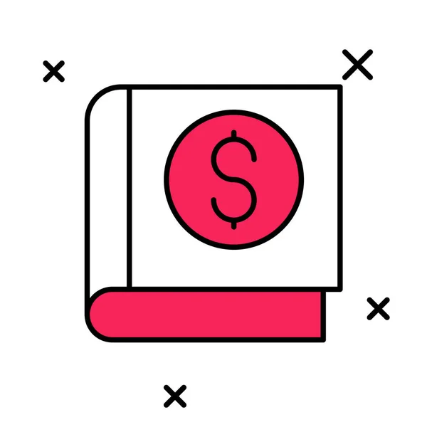 Gevulde schema Financieel boek pictogram geïsoleerd op witte achtergrond. Vector — Stockvector