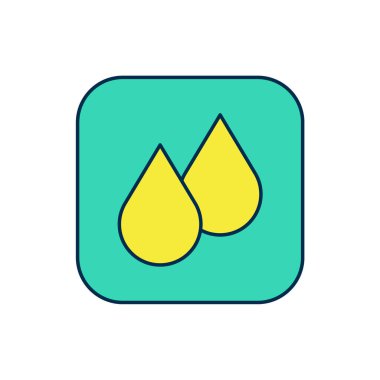 Doldurulmuş ana hatlı su bırakma simgesi beyaz arkaplanda izole edildi. Vektör