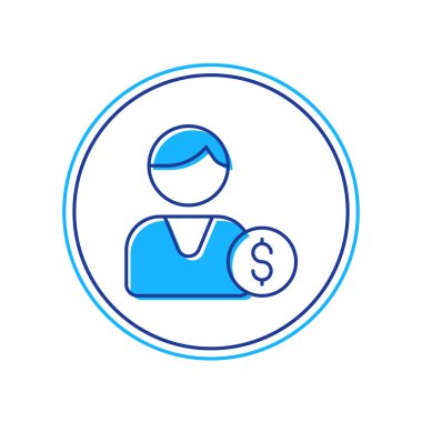 Doldurulmuş Alıcı simgesi beyaz arkaplanda izole edildi. Vektör