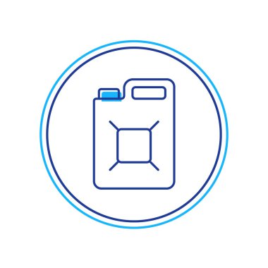 Beyaz arka planda izole edilmiş benzin ikonu için ana hatlı teneke kutu. Dizel gaz ikonu. Vektör