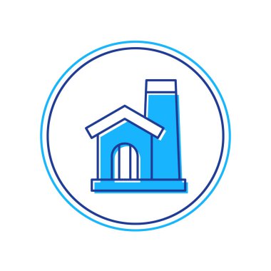 Ana hatları doldurulmuş Smithy atölye içi ikonu beyaz arka planda izole edilmiş. Vektör