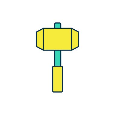 Beyaz arkaplanda izole edilmiş ana hatlı Balyoz simgesi. Vektör