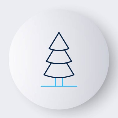 Beyaz arka planda izole edilmiş çizgi Noel ağacı simgesi. Mutlu Noeller ve mutlu yıllar. Renkli taslak konsepti. Vektör