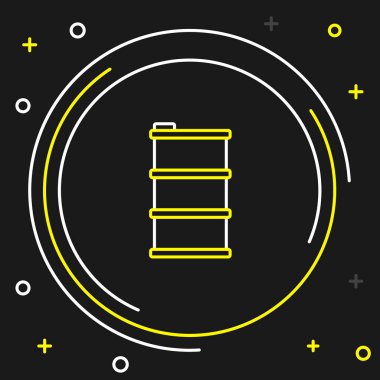 Varil yağı ikonu siyah arkaplanda izole edildi. Renkli taslak konsepti. Vektör