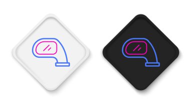 Çizgi Araba ayna simgesi beyaz arkaplanda izole edildi. Renkli taslak konsepti. Vektör