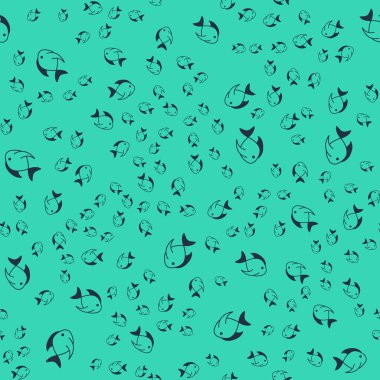 Kara Balık simgesi yeşil arka planda kusursuz desen izole etti. Vektör