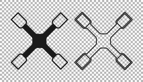 Ícone de chave de roda preta isolado em fundo transparente. Cinta de rodas. Vetor — Vetor de Stock