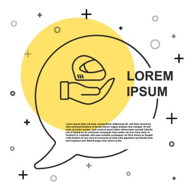 Siyah çizgi yarış başlığı simgesi beyaz arkaplanda izole edildi. Olağanüstü bir spor. Spor malzemeleri. Rastgele dinamik şekiller. Vektör