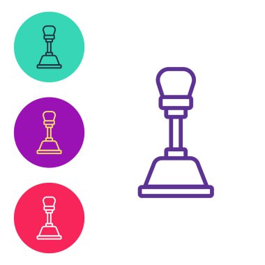 Çizgi şekil değiştiren simgesini beyaz arkaplanda izole et. Elle iletim simgesi. Simgeleri renklendirin. Vektör