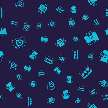 Kontratı kalkan, dizin ve kilit, güvenlik tuş takımı erişim paneli ve dizüstü bilgisayarın parolasını kusursuz desen üzerine ayarla. Vektör