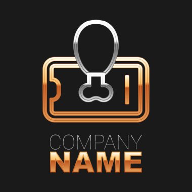 Mobil ikon üzerindeki yemek siparişi siyah arka planda izole edildi. Cep telefonuyla sipariş verin. Restoran yemek teslimatı konsepti. Renkli taslak konsepti. Vektör