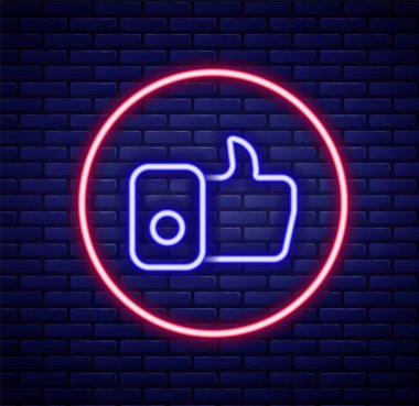 Duvarda izole edilmiş bir ikon gibi parlayan neon çizgisi. Renkli taslak konsepti. Vektör