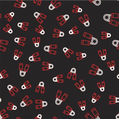 Line Sport genişletici simgesi siyah arkaplanda izole edilmiş. Spor malzemeleri. Vektör